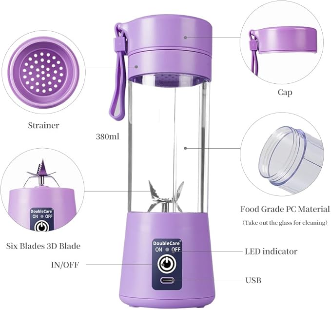 Blender Portable Électrique USB – Préparez Vos Smoothies Partout