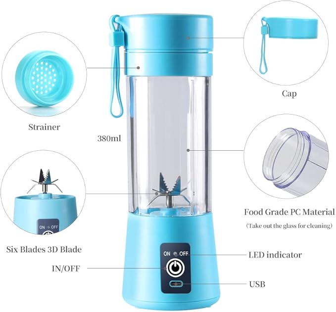 Blender Portable Électrique USB – Préparez Vos Smoothies Partout