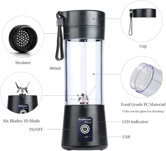 Blender Portable Électrique USB – Préparez Vos Smoothies Partout